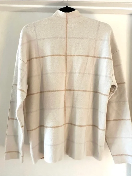 Anthropologie | Neutral Windowpane Mockneck Sweater - Picture 6 of 6